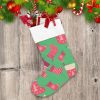 Socks With Stars Christmas Tree On Green Background Christmas Stocking