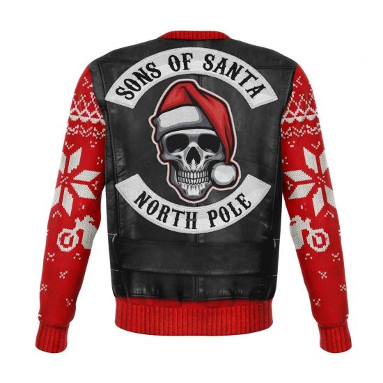 Sons Of Santa Biker Vest Funny Christmas Fleece Lined Sweatshirt 1