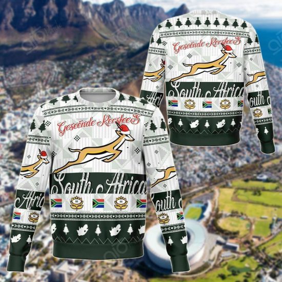 South Africa Springboks Christmas Unisex 3D Sweatshirt All Over Print 2