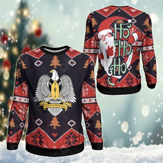 South Sudan Christmas Santa Claus Ho Ho Ho Unisex 3D Sweatshirt All Over Print