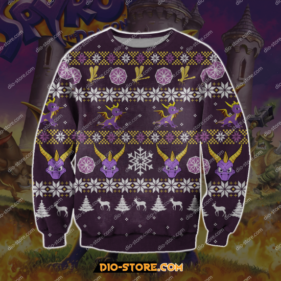 Spyro 3D All Over Printed Ugly Christmas Sweatshirt