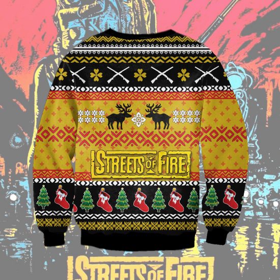 Streets Of Fire 3D All Over Printed Ugly Christmas Sweatshirt 1