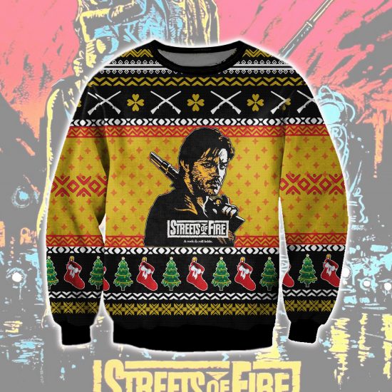 Streets Of Fire 3D All Over Printed Ugly Christmas Sweatshirt