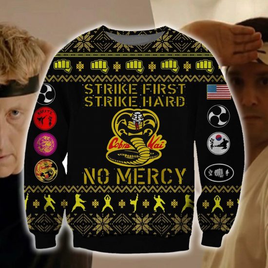 Strike First Strike Hard No Mercy Ugly Christmas Sweatshirt
