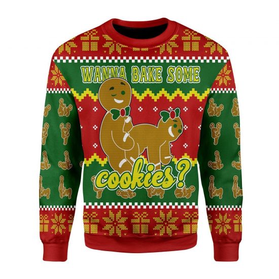 Sweatshirt Wanna Bake Some Cookies? Ugly Christmas 3D