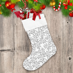 Sweet Holly Berry Christmas Elements On White Background Christmas Stocking
