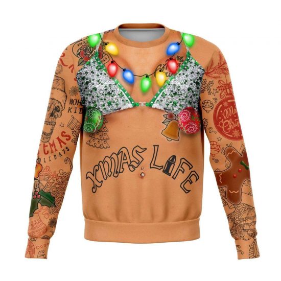 Tattooed Bikini Girl - 3D Ugly Christmas Holiday Fashion Sweatshirt