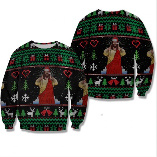 Thank God Christmas Unisex All Over Print Cotton Sweatshirt