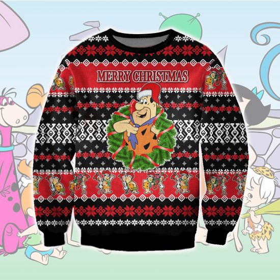 The Flintstones 3D All Over Printed Ugly Christmas Sweatshirt