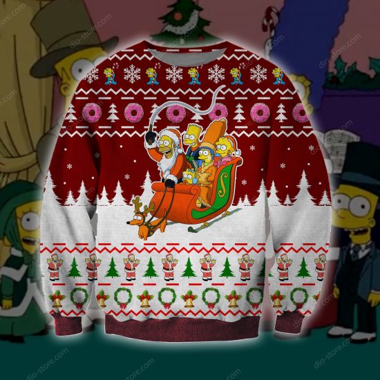 The Simpsons 3D All Over Printed Ugly Christmas Sweatshirt
