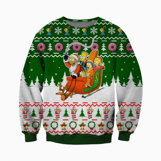 The Simpsons 3D Print Ugly Christmas Sweatshirt