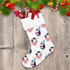 Theme Christmas Happiness Penguins Ice Skating Couple Christmas Stocking