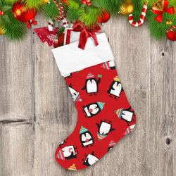 Theme Christmas Penguin Red Collection Cartoon Christmas Stocking
