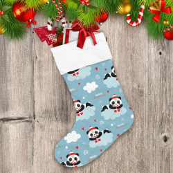 Theme Cute Christmas With Panda On Cloud Christmas Stocking