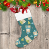 Theme Festival Cute Forest Bear In Winter Clothes Christmas Stocking