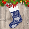 Theme Festival Polar Bears Winter Knitted Style Christmas Stocking