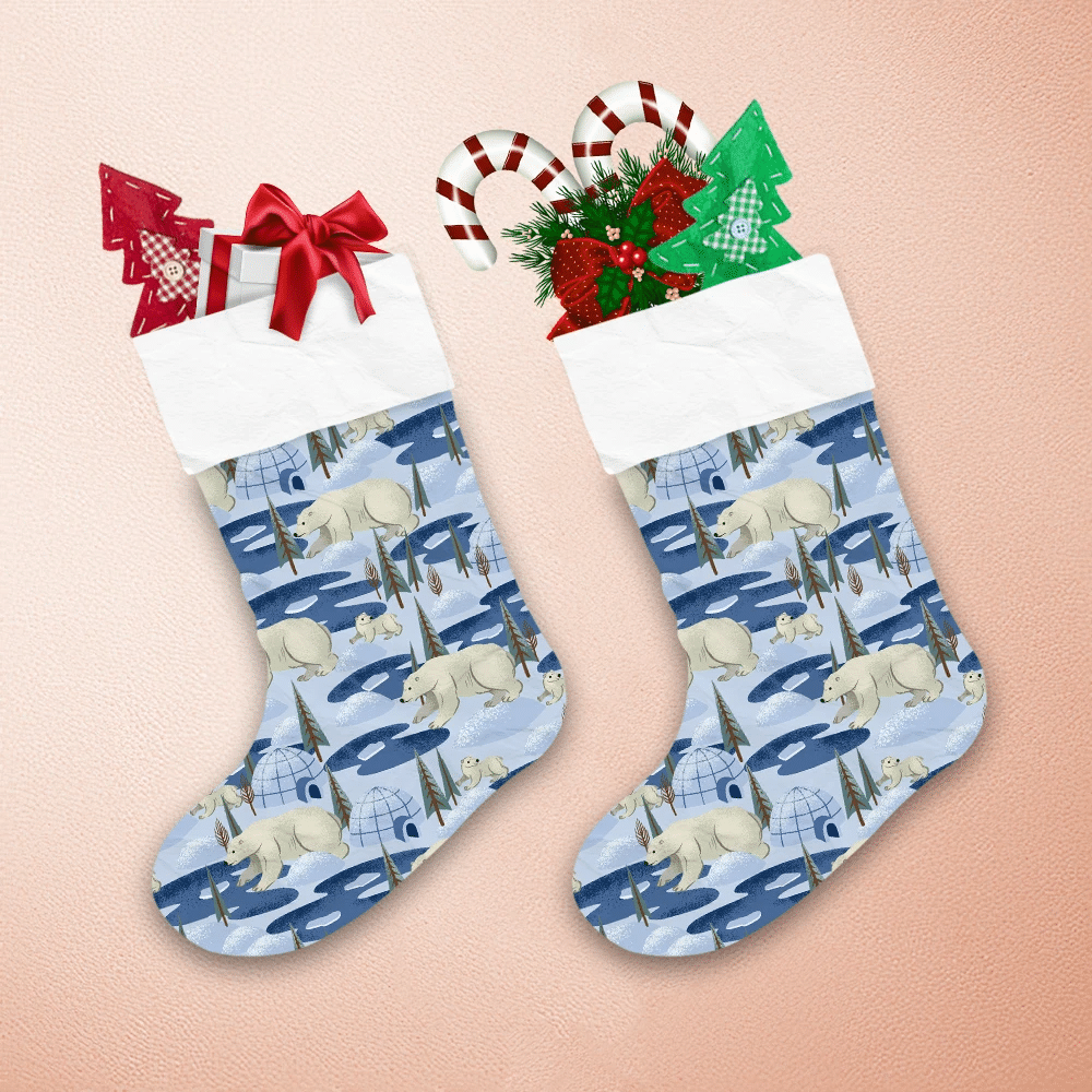 Theme-Festival-White-Arctic-Bears-In-Ice-Land-Christmas-Stocking-1 Theme Festival White Arctic Bears In Ice Land Christmas Stocking 1