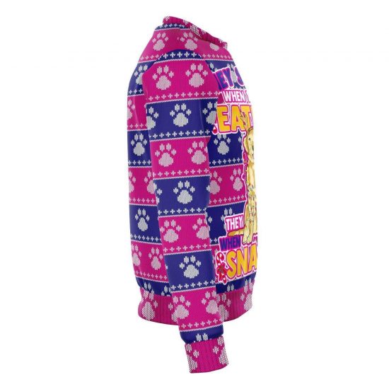 They See You When Your Eating Snacks Golden Retriever 3D Ugly Christmas Holiday Fashion Sweatshirt 3