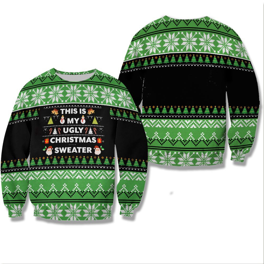 This Is My Ugly Christmas Sweater Unisex All Over Print Cotton Sweatshirt