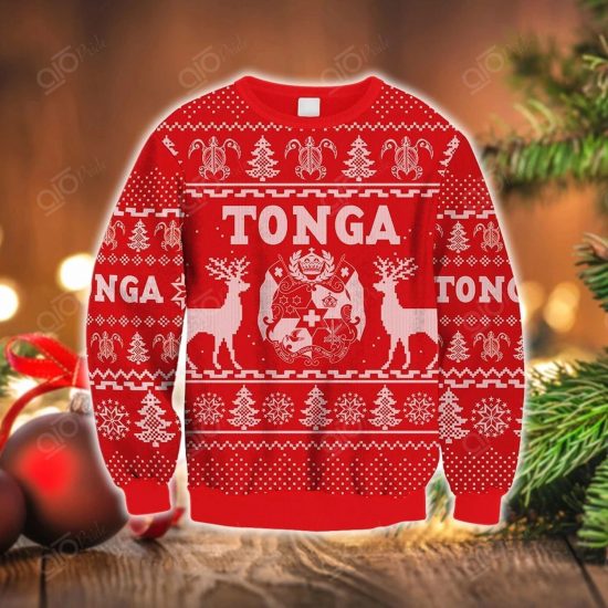 Tonga Polynesian Christmas Ugly Christmas Style Unisex 3D Sweatshirt All Over Print