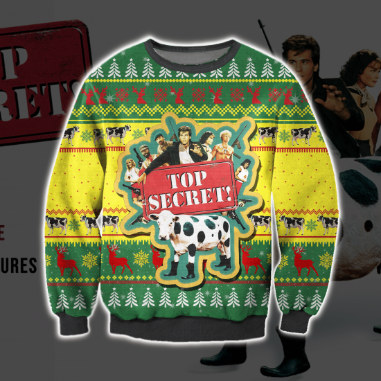 Top Secret! 3D All Over Printed Ugly Christmas Sweatshirt