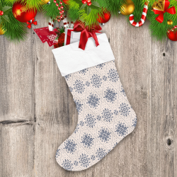 Traditional Border With Snowflakes Minimal Ornate On Pink Background Christmas Stocking