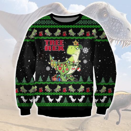 Tree Rex Christmas 3D All Over Printed Ugly Sweatshirt
