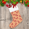 Trendy Clothes Pattern Knitted Mittens Glove In Red Color Christmas Stocking