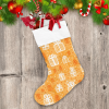 Trendy Hand Drawn Gift Boxes On Orange Background Christmas Stocking