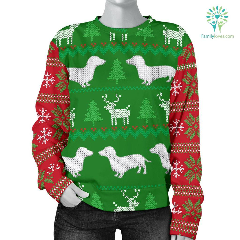 Ugly-Christmas-Sweatshirt-With-Dachshunds-WomenS Ugly Christmas Sweatshirt With Dachshunds Women'S