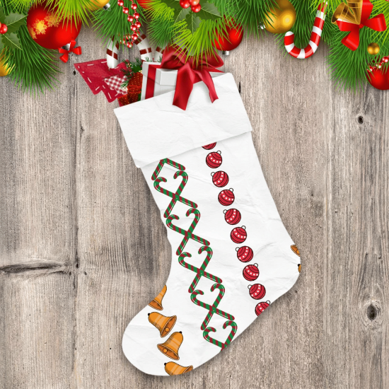 Vertical Borders Christmas Decoration With Candy Cane Ring Bell Christmas Stocking