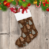 Vintage Christmas Trees With Snowflakes And Balls Illustration Christmas Stocking