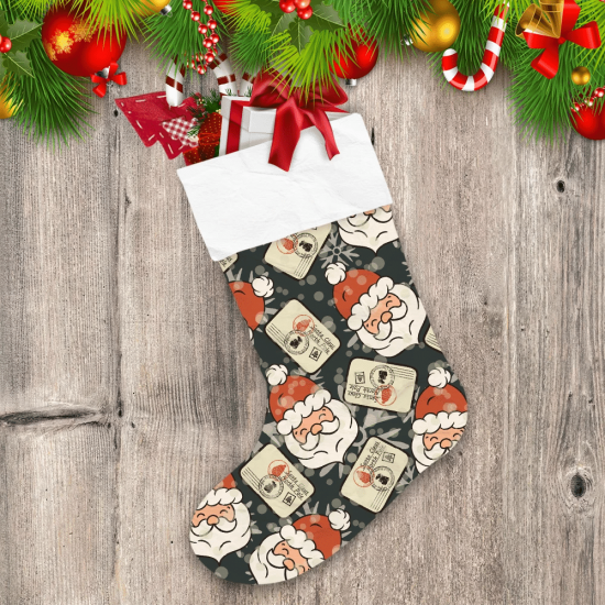 Vintage Style Letter For Santa Claus On Christmas Holiday Christmas Stocking