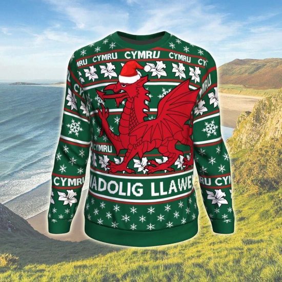 Wales Merry Christmas All-Over Unisex 3D Sweatshirt All Over Print