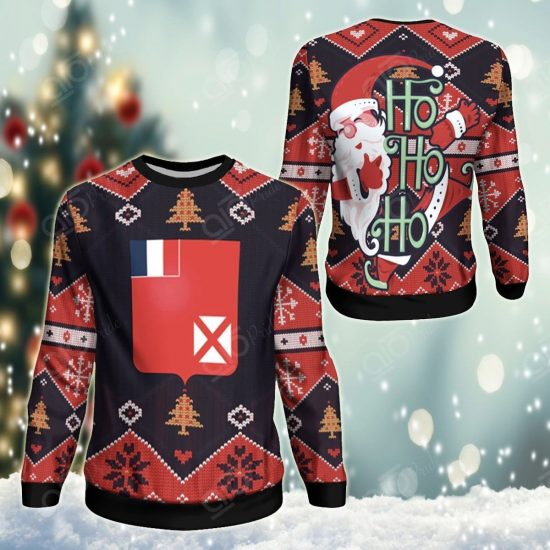 Wallis And Futuna Christmas Santa Claus Ho Ho Ho Unisex 3D Sweatshirt All Over Print