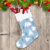 Watercolor Winter Christmas With Polar Bear Christmas Stocking