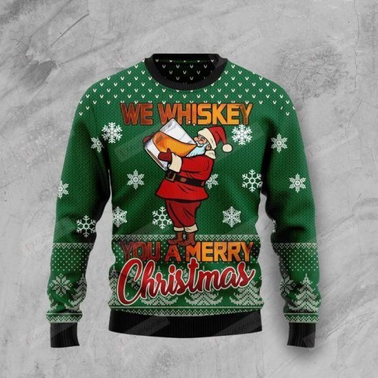 We Whiskey You A Merry Beer Ugly Christmas Sweater
