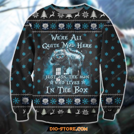We'Re All Quite Mad Here- Alice In Wonderland 3D All Over Printed Ugly Sweatshirt