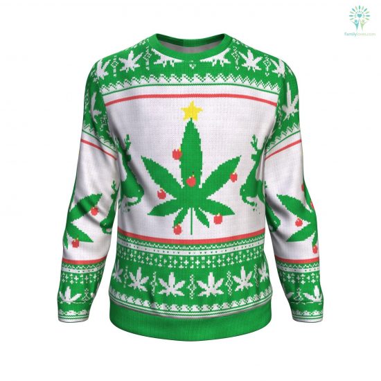 Weed Christmas Tree Ugly Christmas Sweatshirt