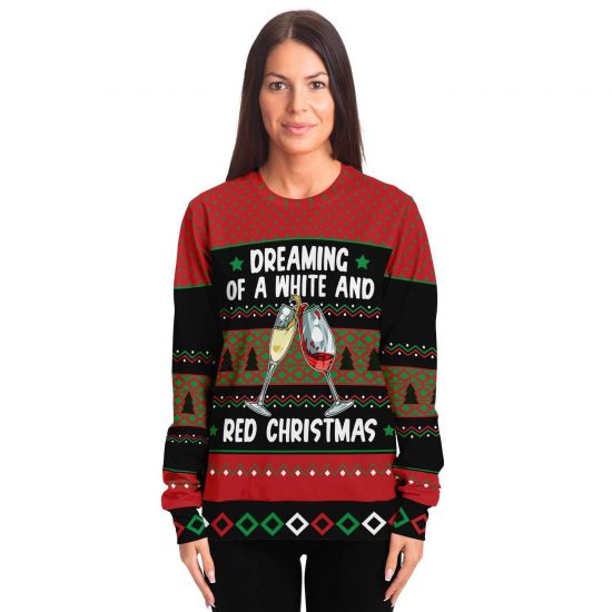White And Red Christmas Ugly Christmas Sweatshirt Colins Store 4