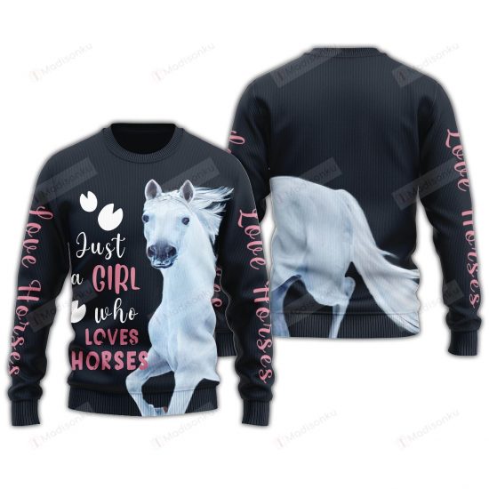 White Horse Just A Girl Ugly Christmas Sweater