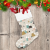 Winter Christmas Style Cartoon Mountain With White Clouds Christmas Stocking