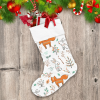 Winter Forest Background With Fox And Trees Christmas Stocking