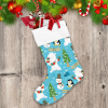 Winter Items And Clothes Striped Scarf And Snowflake Pattern Christmas Stocking