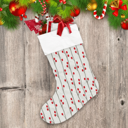 Winter Snow Berries Tree Forest Gray Background Pattern Christmas Stocking
