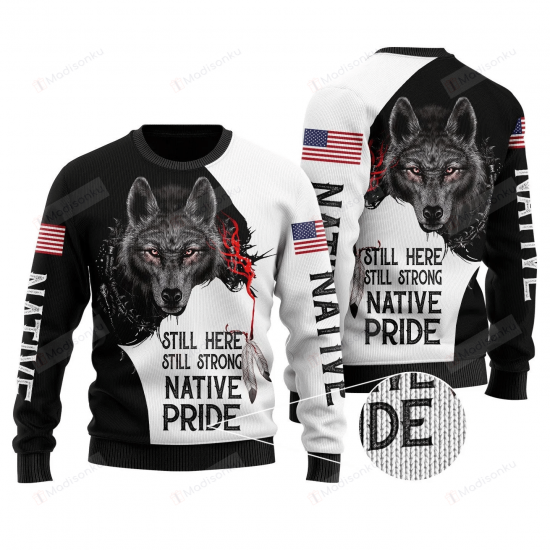 Wolf Native Pride Ugly Christmas Sweater