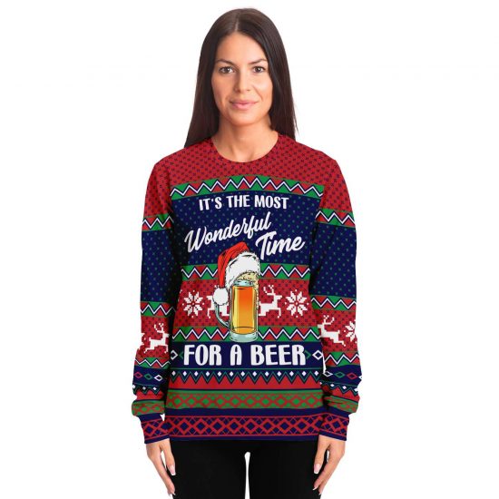 Wonderful Time For A Beer Ugly Christmas Sweatshirt Colins Store 4