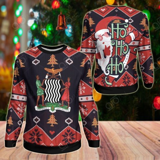 Zambia Christmas Santa Claus Ho Ho Ho Unisex 3D Sweatshirt All Over Print