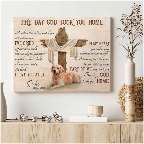 Custom Canvas Prints Memorial Pet Photo The Day God Took You Home Top 1 Wall Art 3