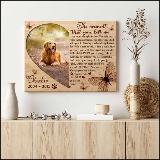 Custom Canvas Prints Memorial Pet Photo The Moment That You Left Me Wall Art 2